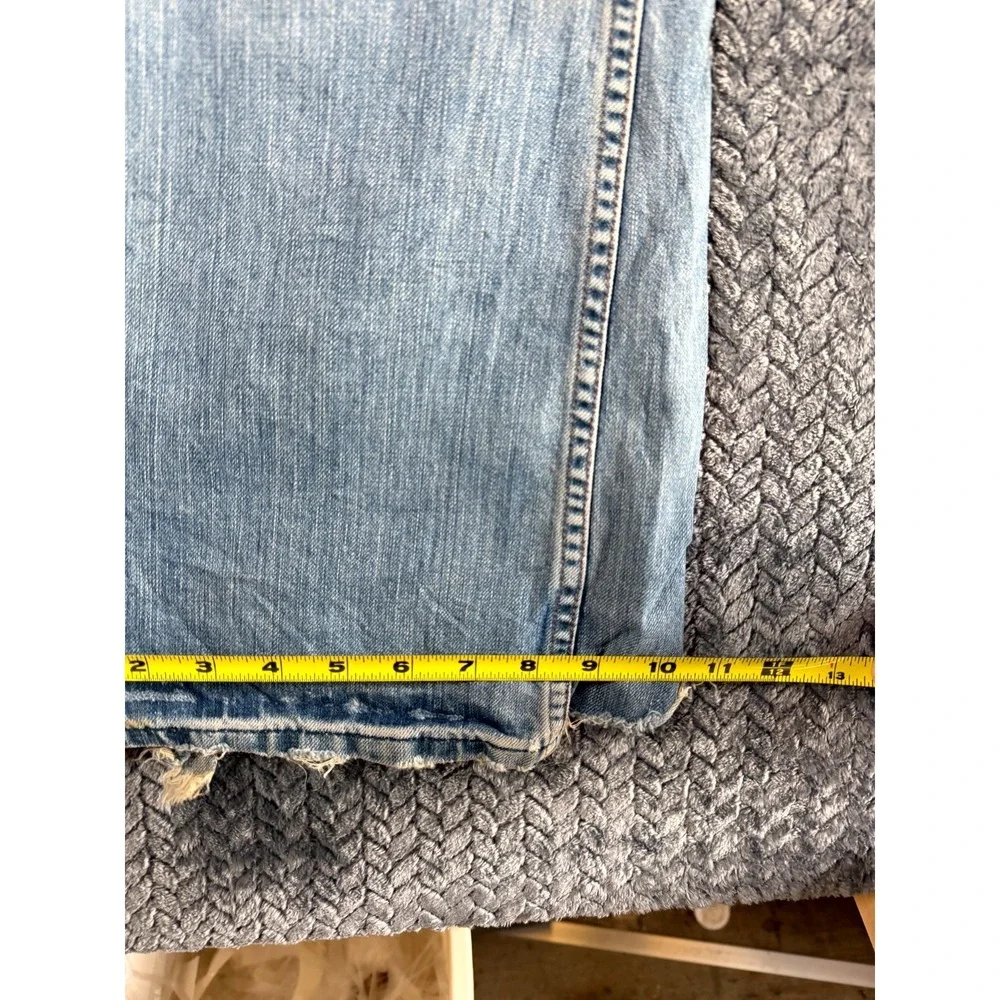 Levi's Bootcut Jeans Mens 36x32 Blue Denim Cotton Light Wash Mid Rise Frayed Hem